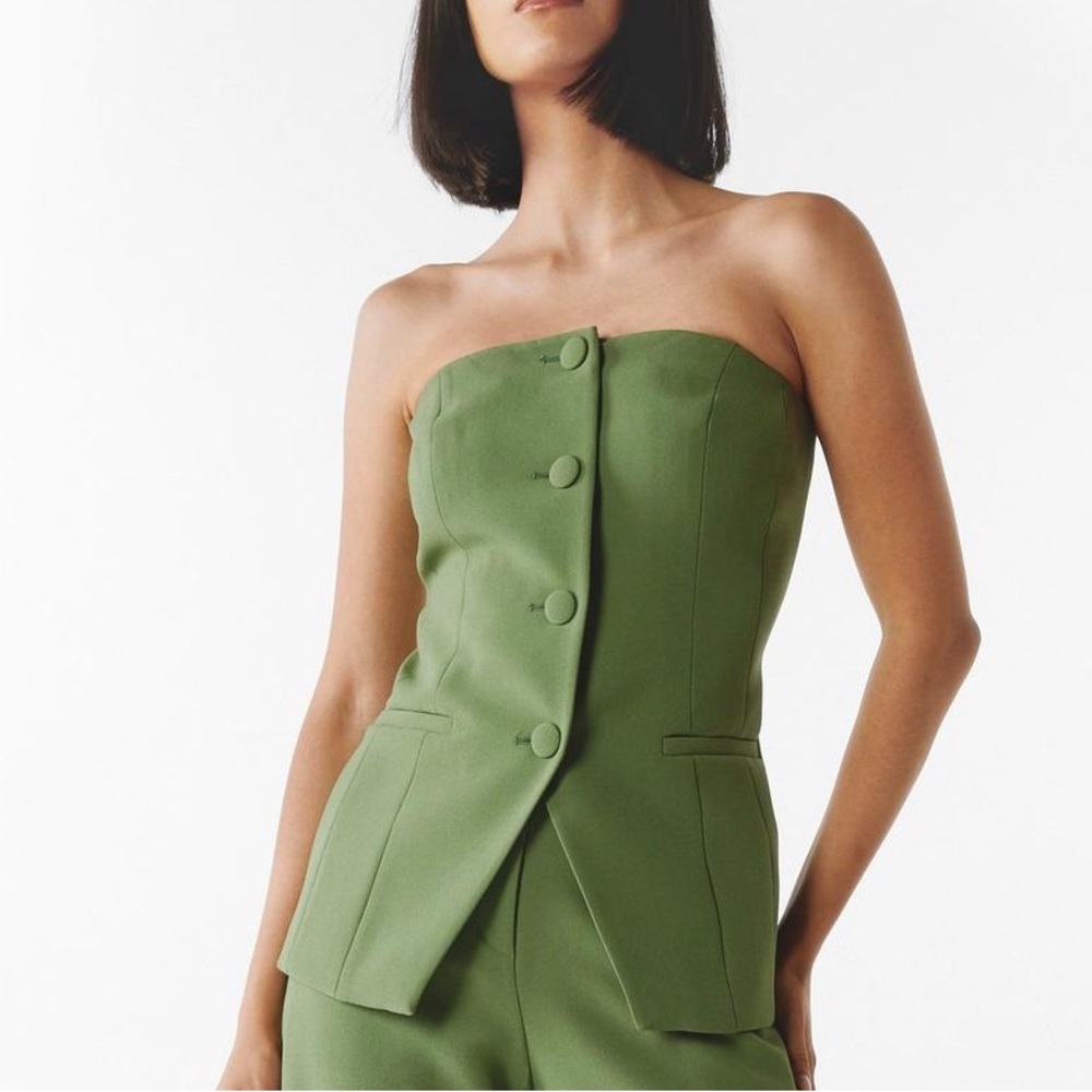 Nasty Gal - Green strapless blazer top 
 Strapless Women's Jumpsuit